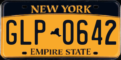 NY license plate GLP0642
