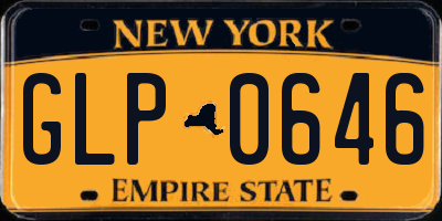 NY license plate GLP0646
