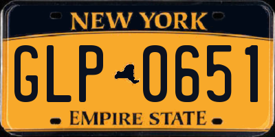 NY license plate GLP0651