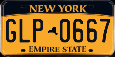 NY license plate GLP0667