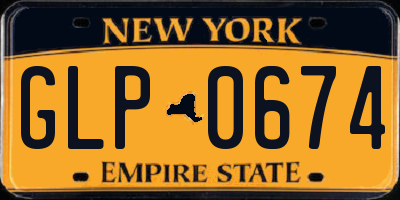 NY license plate GLP0674