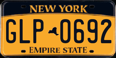 NY license plate GLP0692