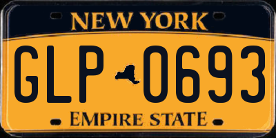 NY license plate GLP0693