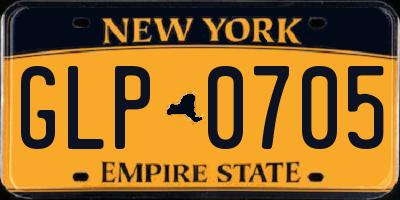 NY license plate GLP0705