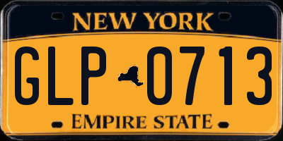 NY license plate GLP0713