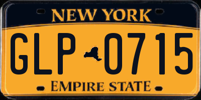 NY license plate GLP0715