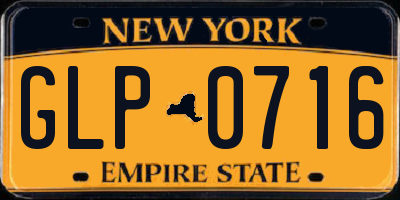 NY license plate GLP0716