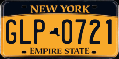 NY license plate GLP0721