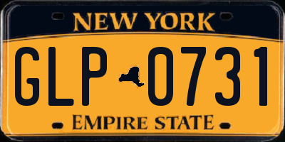 NY license plate GLP0731