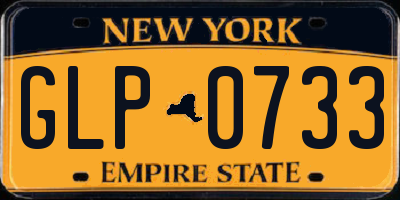 NY license plate GLP0733