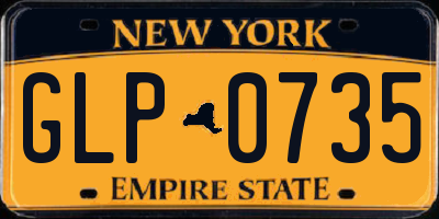 NY license plate GLP0735