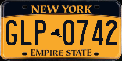 NY license plate GLP0742