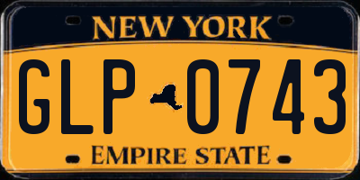 NY license plate GLP0743