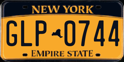 NY license plate GLP0744