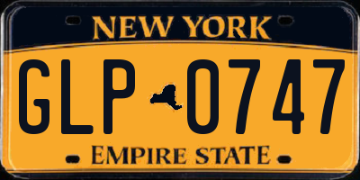NY license plate GLP0747