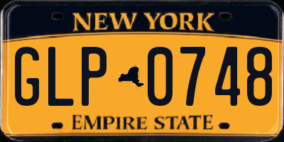 NY license plate GLP0748