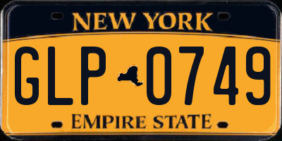 NY license plate GLP0749