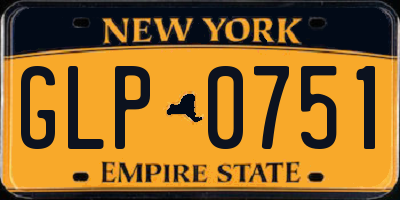 NY license plate GLP0751