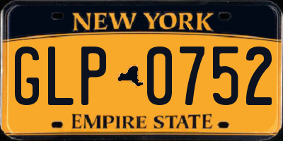 NY license plate GLP0752