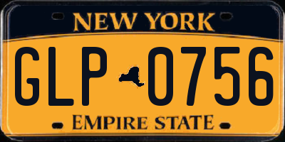 NY license plate GLP0756