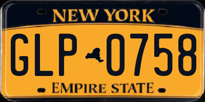 NY license plate GLP0758