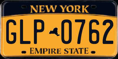 NY license plate GLP0762