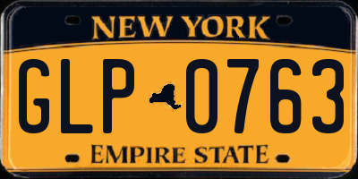 NY license plate GLP0763