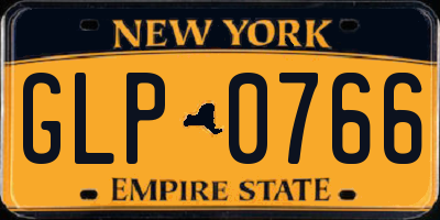 NY license plate GLP0766