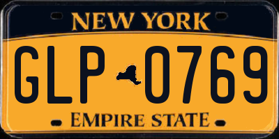 NY license plate GLP0769