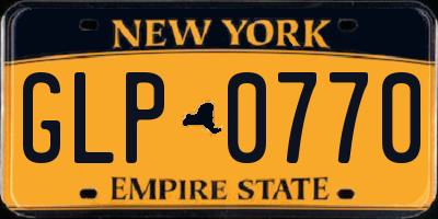 NY license plate GLP0770