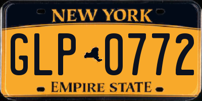 NY license plate GLP0772