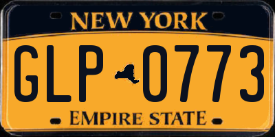 NY license plate GLP0773