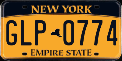 NY license plate GLP0774