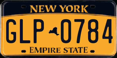 NY license plate GLP0784