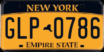 NY license plate GLP0786