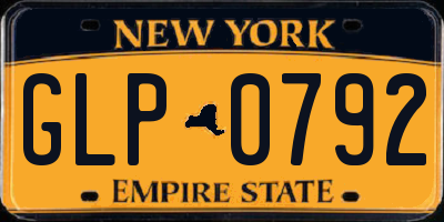 NY license plate GLP0792