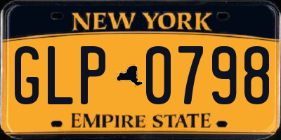 NY license plate GLP0798