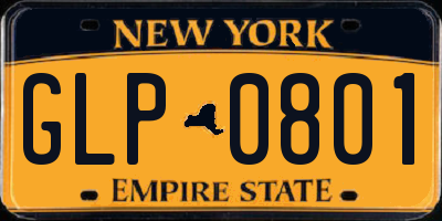 NY license plate GLP0801