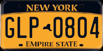 NY license plate GLP0804