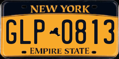 NY license plate GLP0813