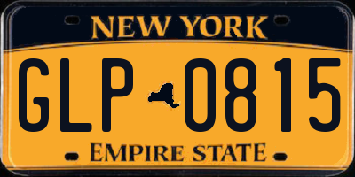 NY license plate GLP0815