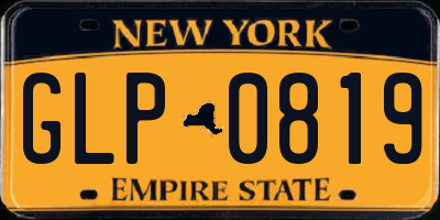 NY license plate GLP0819
