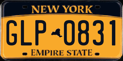 NY license plate GLP0831