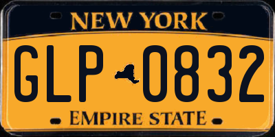 NY license plate GLP0832