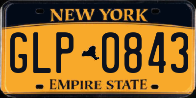 NY license plate GLP0843