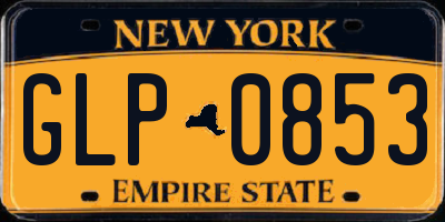 NY license plate GLP0853