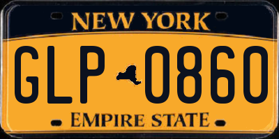 NY license plate GLP0860
