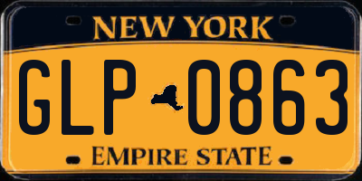 NY license plate GLP0863