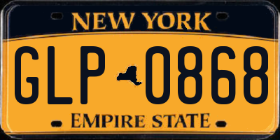 NY license plate GLP0868