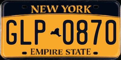 NY license plate GLP0870